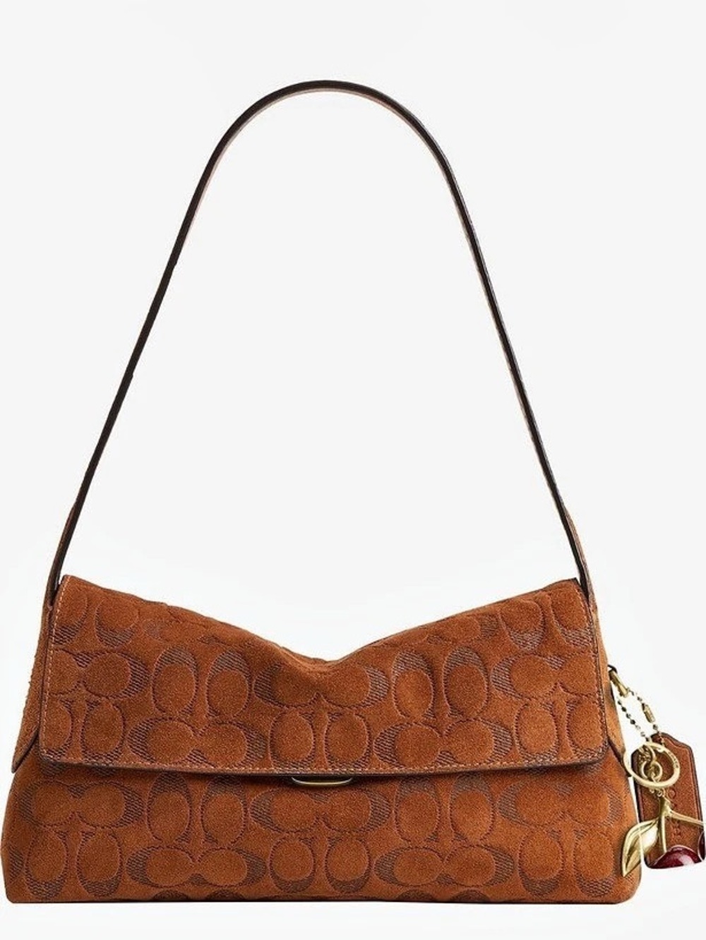 NWT Coach Chelsea 26 in Suede Brown Tabaco Shoulder Bag